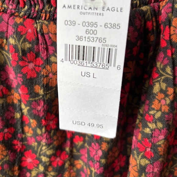 American Eagle flowered smocked knit minidress, size L. - Picture 4 of 6